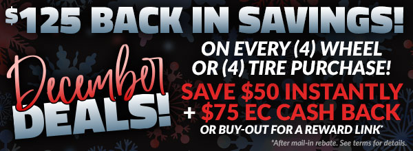 $125 Back In Savings! December Deals Banner