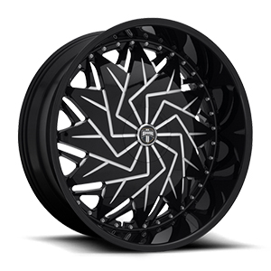 Dub Dazr S231 Gloss Black W/ Milled Spokes