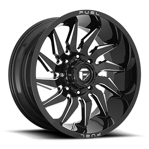 Fuel Saber D744 Gloss Black W/ Milled Spokes