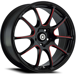 Konig Illusion 24 Gloss Black W/ Red Accents