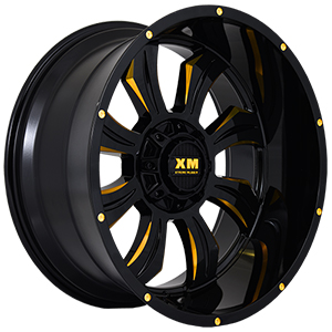 Xtreme Mudder XM323 Gloss Black Yellow Milled