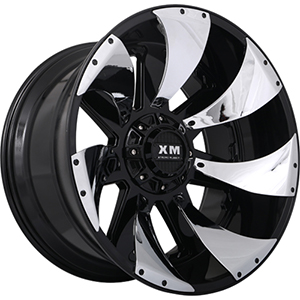 Xtreme Mudder XM326 Gloss Black Chrome Inserts