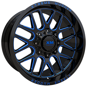 Xtreme Mudder XM338 Gloss Black Blue Milled