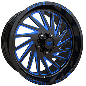 Xtreme Mudder XM346 Gloss Black Blue Milled