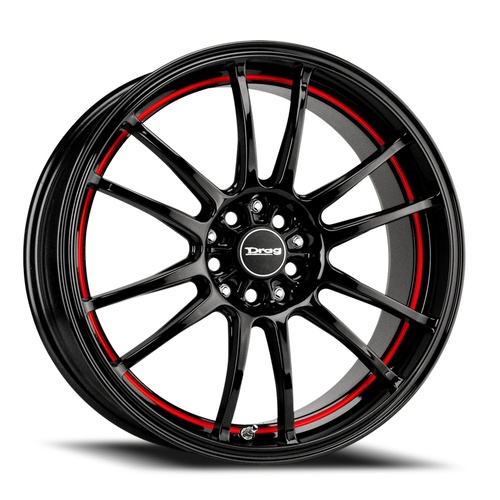 Drag Dr38 Gloss Black W/ Red Line