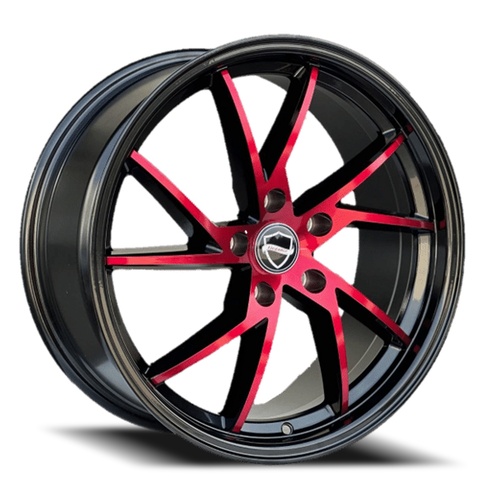 Elegance Sharp Gloss Black W/ Candy Red Face