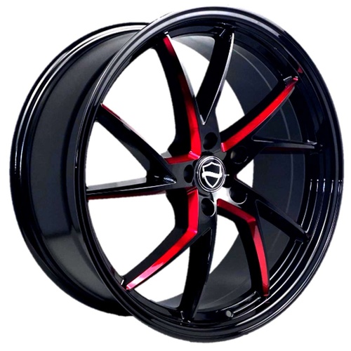 Elegance Sharp Gloss Black W/ Candy Red Milled Accents