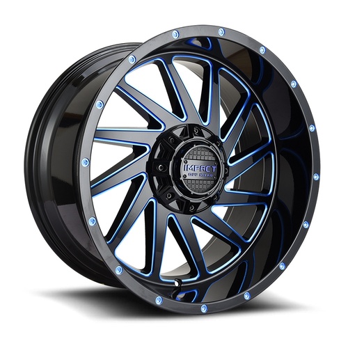 Impact 811 Gloss Black W/ Blue Milling
