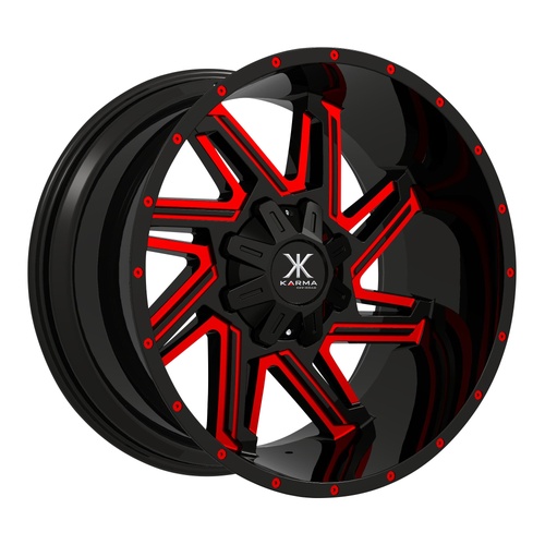 Karma K29 Black Milled With Red Paint