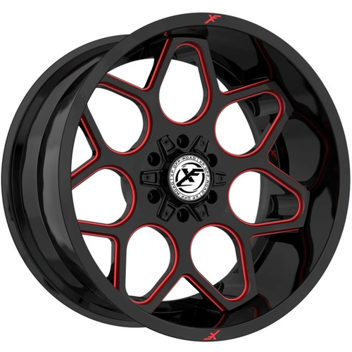 XF Offroad Xf-233 Gloss Black & Red Milled