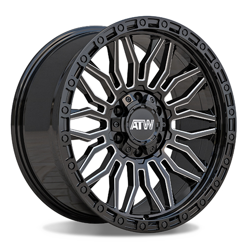 ATW Offroad Nile Gloss Black W/ Milled Spokes & Black Lip