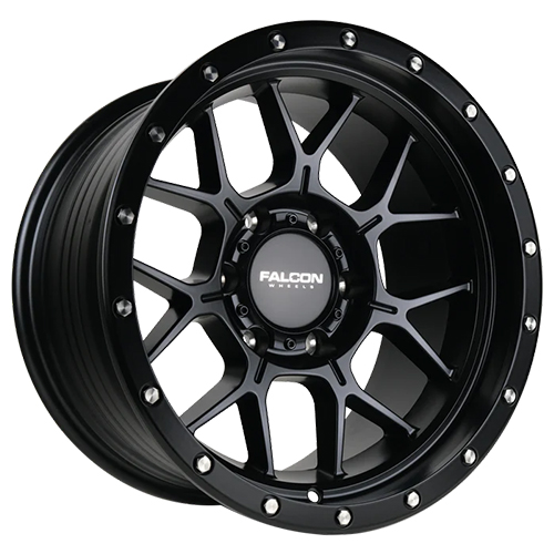 Falcon Wheels TX Titan Matte Black W/ Matte Black Ring