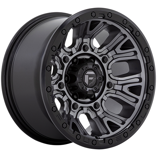 Fuel Traction D825 Matte Gunmetal W/ Black Ring