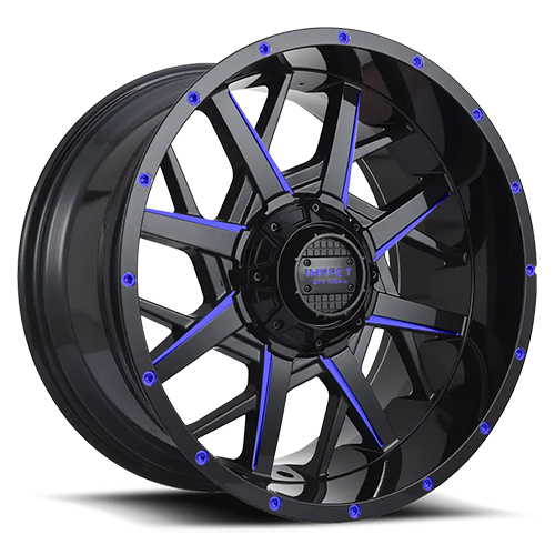 Impact 815 Gloss Black Machined W/ Blue Face