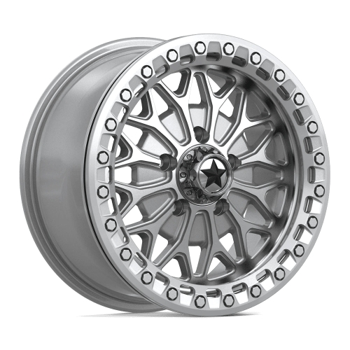 MSA Offroad Bolo UTV Beadlock MA53 Gloss Silver With Machined Face