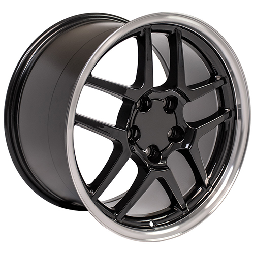 Replica Wheel Chevrolet Corvette C5 Z06 CV04 Black W/ Machined Lip