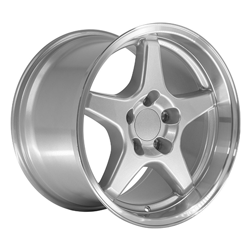 Replica Wheel Chevrolet Corvette ZR1 CV01 Silver W/ Machined Lip