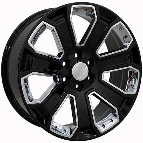 Replica Wheel Chevrolet Silverado CV93B Black W/ Chrome