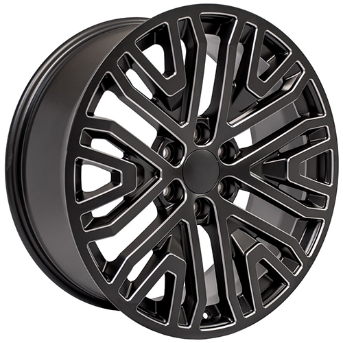 Replica Wheel GMC Sierra 1500 CV37 Black W/ Milled Edge