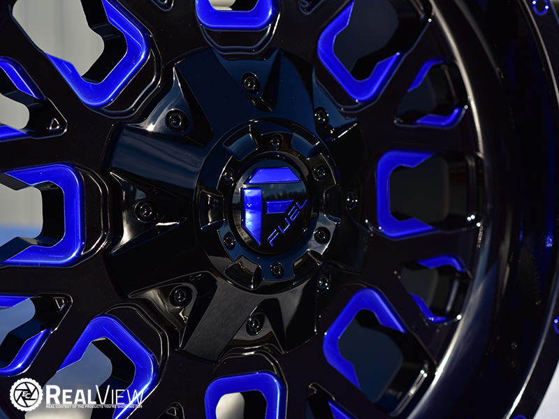 D645 Stroke 18x9 20 Gloss Black Blue Milled Wheels Rims 