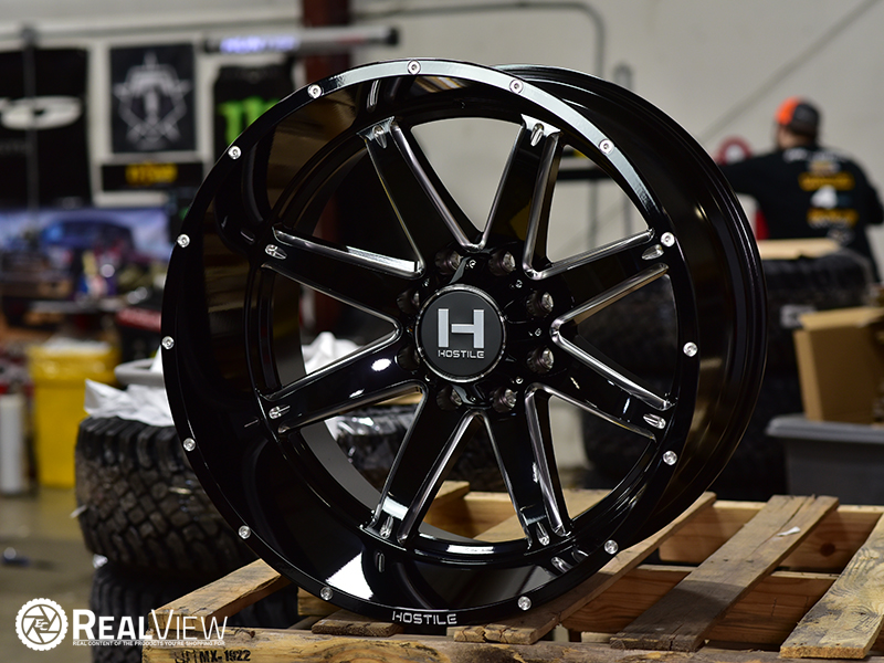 Hostile H109 Alpha 24x14 76 Gloss Black Milled Wheels Rims 