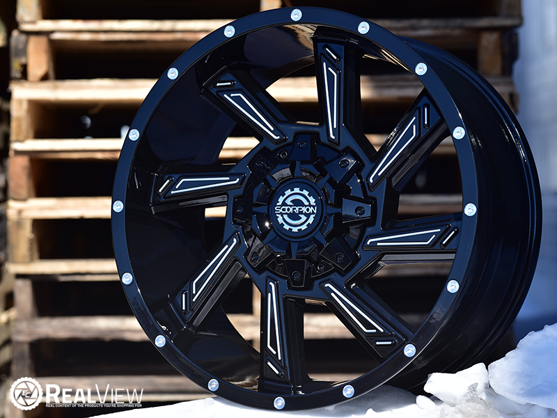 Scorpion Sc25 20x9 12 Black Milled Wheels Rims 