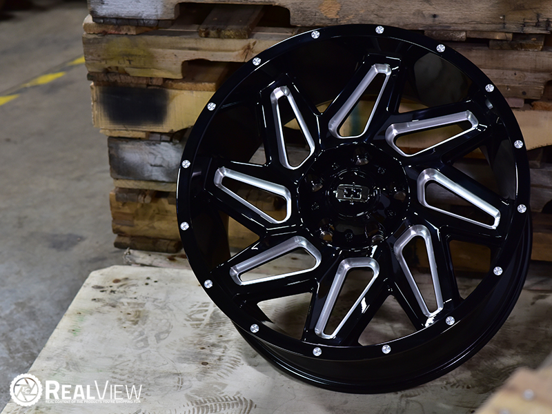 Vision 361 Spyder 20x9 12 Gloss Black Milled Spoked Wheels Rims 