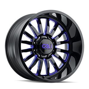 Cali Offroad Summit Gloss Black W/ Blue Milled Spokes