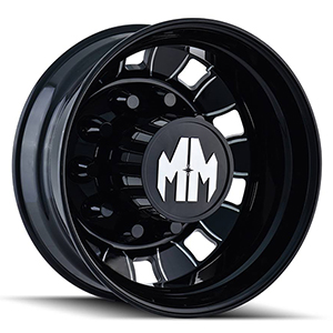 Mayhem Bigrig 8180 Gloss Black W/ Milled Spokes Rear