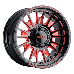 Weld Off-Road Scorch Gloss Black Red Milled