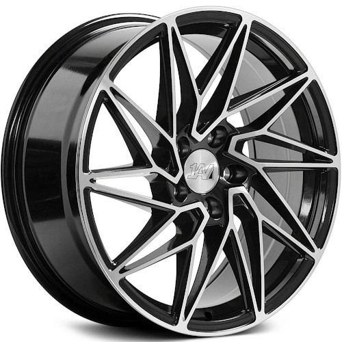 1AV ZX10 Gloss Black W Polished Face - Part Number 818BLNK40ZX10BP-5x115 1AV ZX10 Gloss Black W Polished Face Photo