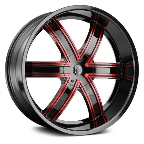 2Crave No.44 Gloss Black W/ Red Machined Face - Part Number N44-2295Q15MRF 2Crave No.44 Gloss Black W/ Red Machined Face Photo
