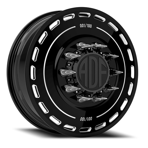 ADF Wheels Ltd Dually Gloss Black/Machined - Part Number D204BM228227+144 ADF Wheels Ltd Dually Gloss Black/Machined Photo