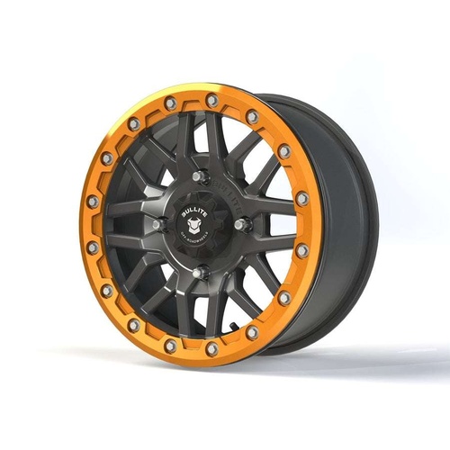 Bullite Bt-06 Gunmetal Gray W/ Aerospace Orange Beadlock - Part Number BT061507041561115 Bullite Bt-06 Gunmetal Gray W/ Aerospace Orange Beadlock Photo