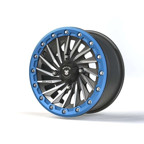 Bullite Bt-08 Gunmetal Gray W/ Sapphire Blue Beadlock - Part Number BT081407041371114 Bullite Bt-08 Gunmetal Gray W/ Sapphire Blue Beadlock Photo