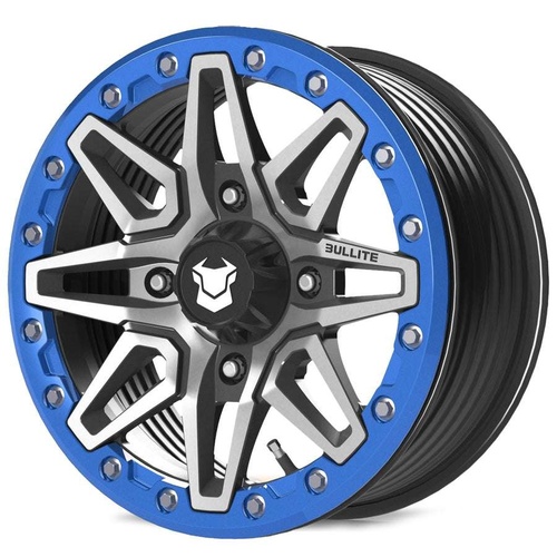 Bullite Pro-03 Satin Black W/ Sapphire Blue Beadlock - Part Number BS031507041561224 Bullite Pro-03 Satin Black W/ Sapphire Blue Beadlock Photo