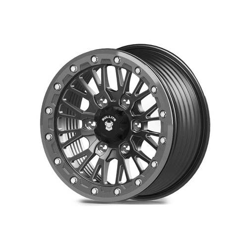 Bullite Pro-08 Satin Black W/ Gunmetal Gray Beadlock - Part Number BS081507061391221 Bullite Pro-08 Satin Black W/ Gunmetal Gray Beadlock Photo