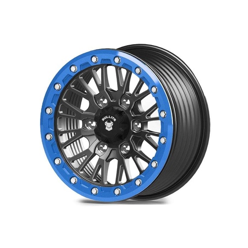 Bullite Pro-08 Satin Black W/ Sapphire Blue Beadlock - Part Number BS081507061391224 Bullite Pro-08 Satin Black W/ Sapphire Blue Beadlock Photo