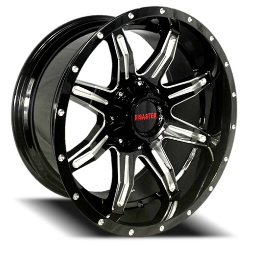 Disaster Off Road D02 Gloss Black W/ Milled Accents - Part Number D02-0550N12GBML Disaster Off Road D02 Gloss Black W/ Milled Accents Photo