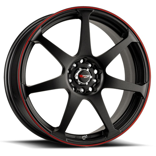 Drag Dr33 Flat Black W/ Red Stripe - Part Number DR331775054573BFR1 Drag Dr33 Flat Black W/ Red Stripe Photo