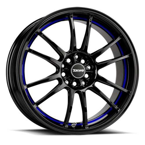 Drag Dr38 Gloss Black W/ Blue Line - Part Number DR38177054073GBBL1 Drag Dr38 Gloss Black W/ Blue Line Photo
