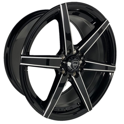 Elegance E002 Gloss Black W/ Milled Accents - Part Number E002-17510535GBML Elegance E002 Gloss Black W/ Milled Accents Photo