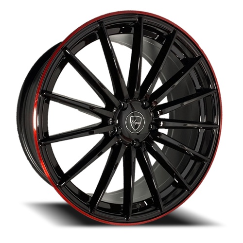 Elegance E007 Gloss Black Red Outline - Part Number E007-20512030GBRL Elegance E007 Gloss Black Red Outline Photo