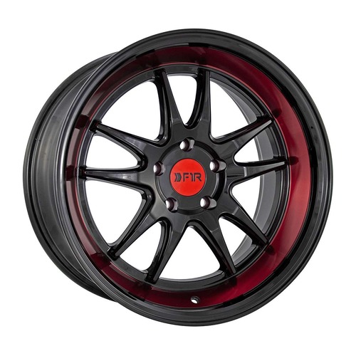 F1R F102 Gloss Black W/ Red Lip - Part Number F10218855108GBR40 F1R F102 Gloss Black W/ Red Lip Photo