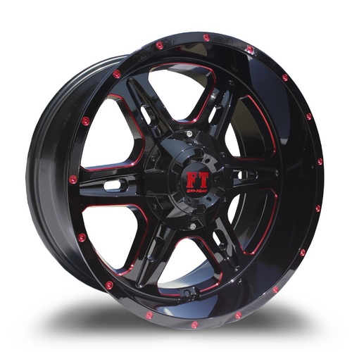 Full Throttle Ft6054 Black W/ Red Milling - Part Number 60542010817024BRMD Full Throttle Ft6054 Black W/ Red Milling Photo