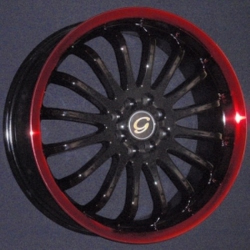G-Line Alloys G601 Black W/ Red Lip - Part Number 601187810811440BCRL G-Line Alloys G601 Black W/ Red Lip Photo
