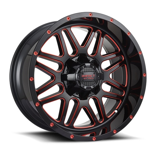 Impact Off-Road 806 Gloss Black W/ Red Milling Photo