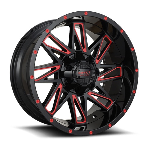 Impact Off-Road 814 Gloss Black W/ Red Milling - Part Number 814GBR-221253-44 Impact Off-Road 814 Gloss Black W/ Red Milling Photo