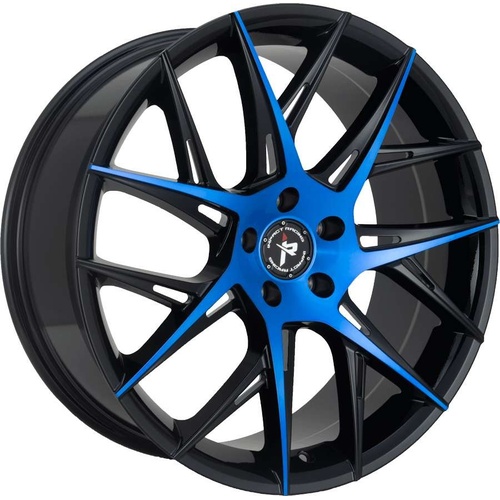 Impact 603 Gloss Black W/ Blue Machined Face - Part Number 603BMBF-28512+35 Impact 603 Gloss Black W/ Blue Machined Face Photo
