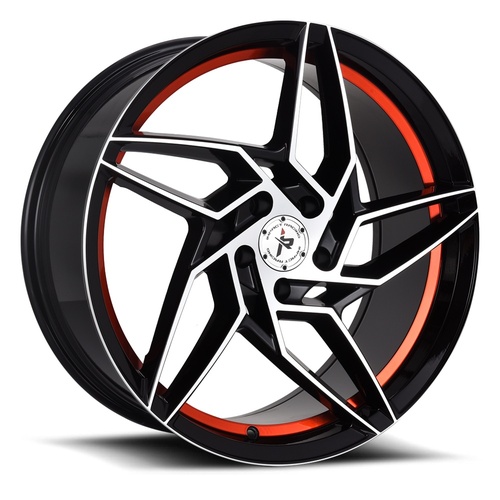 Impact 605 Gloss Black W/ Red Machined Face - Part Number 605BMRF-28512+35 Impact 605 Gloss Black W/ Red Machined Face Photo